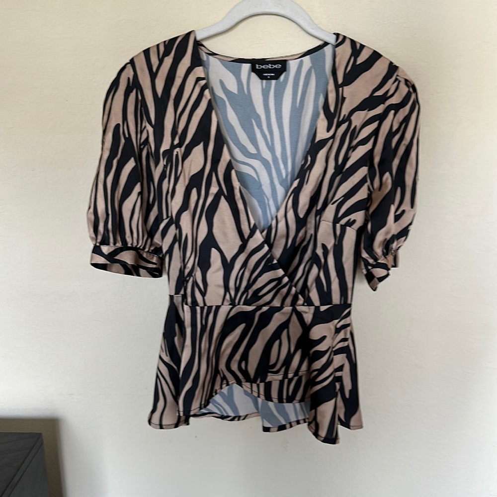 Bebe peplum wrap top